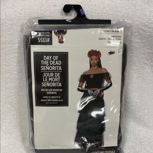 NWT 1355 Day of the Dead Senorita Costume xl 10/12